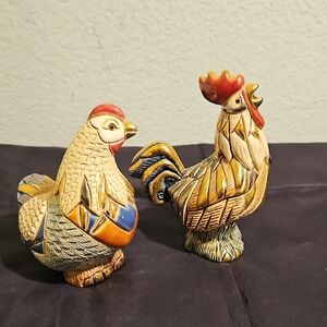 De Rosa Rinconada Rooster & Hen Figurine Set